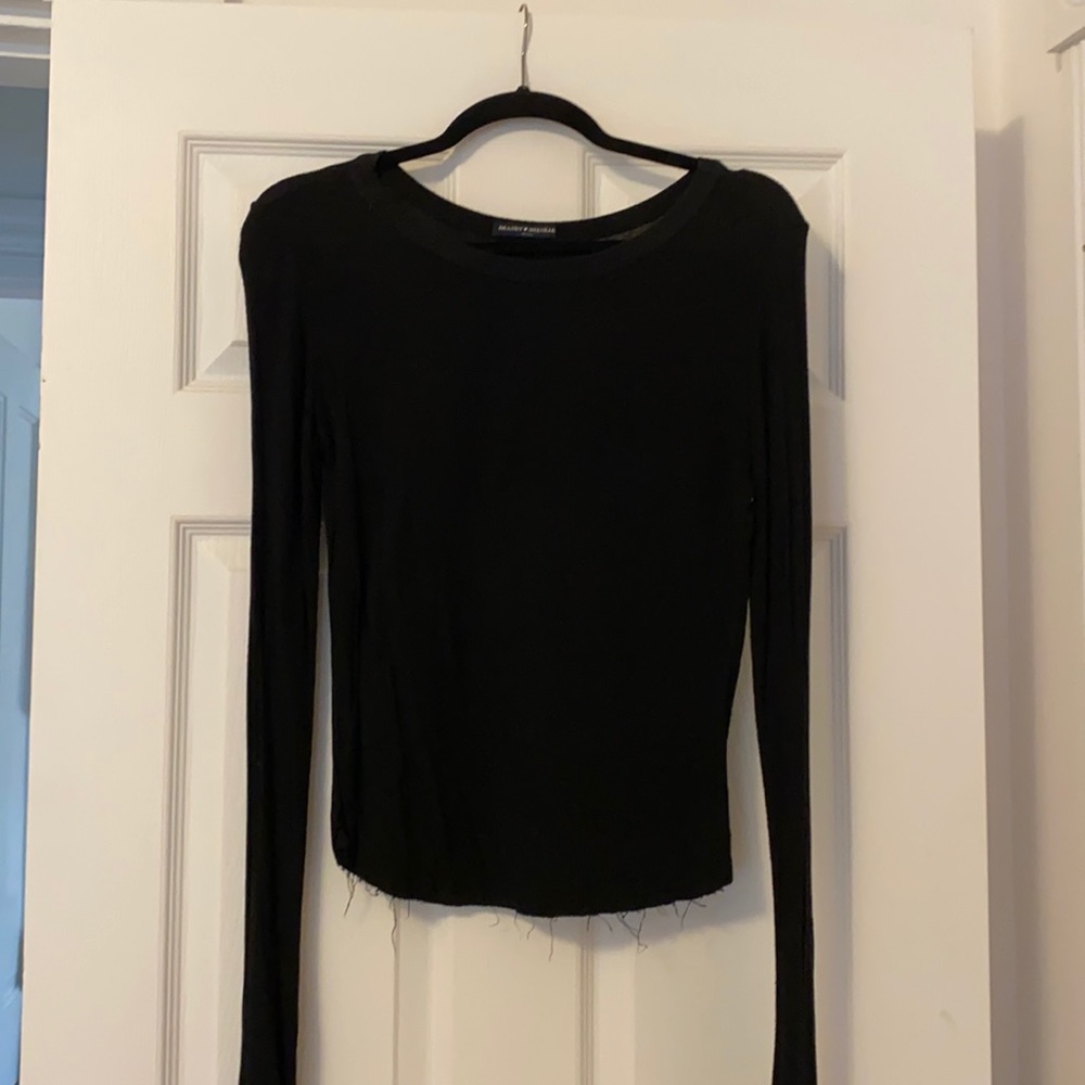 Ribbed black Brandy Melville long sleeve one size